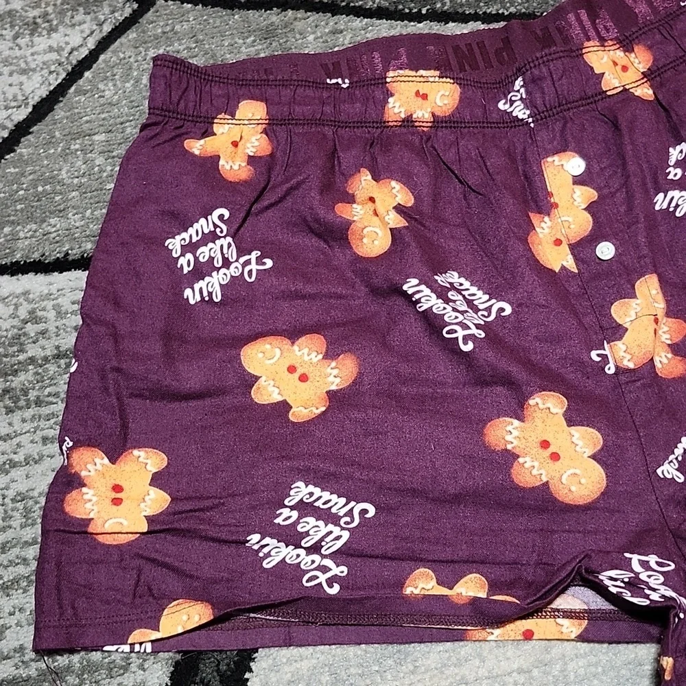 VS PINK 2019 GINGERBREAD LOUNGE BOXY SHORT LARGE